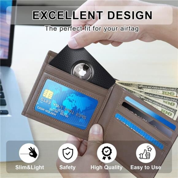 4 Pack Wallet Airtag Holder, Ultra Thin Airtag Wallet Card, Light Airtag Holder - Picture 2 of 7